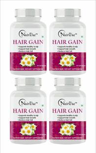 Nutrivue Hair Gain Capsule Extract for Healthy Scalp Hair Growth Hairfall Pack 4(60 Cap)