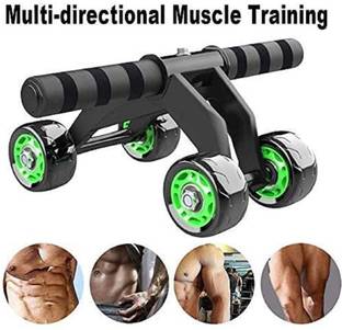 vedo 4 Wheel Abs fitness Machine with Knee Protection Pad - Home Gym Workout Exercise Ab Exerciser