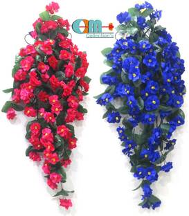 OM COLLECTIONS Artificial Creepers hanging flower Multicolor Daisy Artificial Flower  with Pot