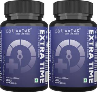 AADAR EXTRA TIME | builds performance time & pleasure | stamina Builder | 60 Capsules (Pack of 2)