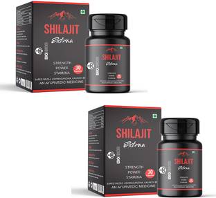 BigKnob Shilajit Extraa I Strength Power Stamina I Ashwagandha Musli Kaunch Beej Pack 2