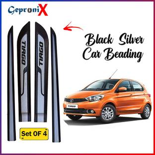 GEPRONIX Car Beading Door Protector Silver Black Colour Compatible for tata Tiago All Car Beading Roll For Door