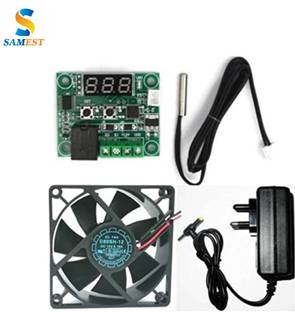 samest AS4 Temperature Sensor+12v 2Amp Adapter + 1 Piece 3 inch fan Cooler