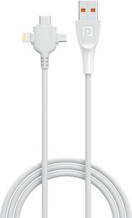 Portronics USB Type C Cable 2 A 1 m Konnect Spydr 3 Multifunctional Fast Charging Cable (8 Pin + Micro USB + Type C)