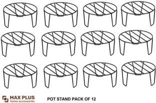 Max Plus Gamla/ Pot Stand For Indoor, Outdoor, Balcony, Garden (Pack Of 12, Iron, Black) Plant Container Set
