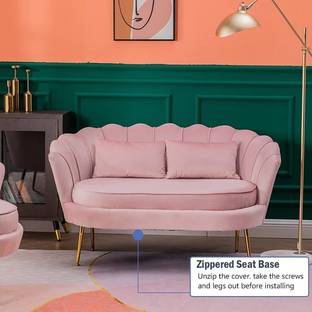 Crosby Sofa sectional fabric in teak wood for your living room, office Pre-assembled Fabric 2 Seater  Sofa