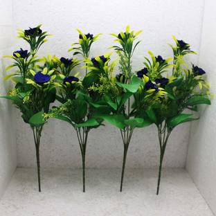 TFH TFH Artificial Flower Bunch For Home Balcony Garden Decoration Pack Of-4 Multicolor Ballmum Artificial Flower