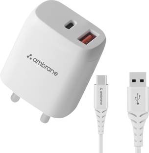 Ambrane 20 W PD 3 A Wall Charger for Mobile with Detachable Cable