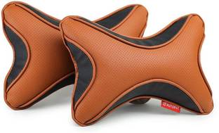 AUTOFIT Brown, Black Leather Car Pillow Cushion for Universal For Car