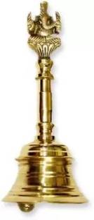 SKSM Brass Bell Ganesh-5.5" Brass Pooja Bell Brass Pooja Bell