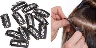 MYYNTI Hair Extension Snap Clips Wig Grips Medium Remy Clip Black for weft wig fringe Hair Clip