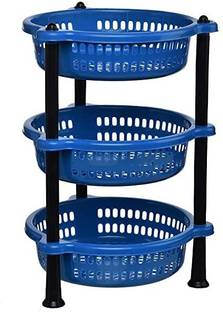 VM BOND Fruits/Vegetables Kitchen Rack Plastic Plastic Kitchen Basket Rack Round & Vegetables & Office ,Onion Basket Fruits