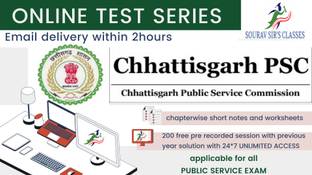 Material On Chhattisgarh PSC Online Test Series | Chapterwise, Topicwise Questions And Mock Tests With Solutions | Practice 2080 MCQs | 200 Free Classes (Email Delivery In 2 Hours)