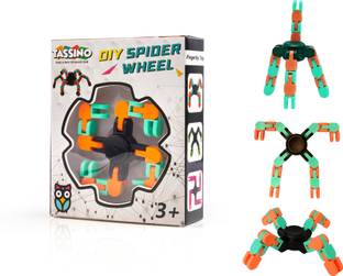 Tassino Fidget Spinner Fingertip Toy Wacky Tracks Gyro DIY Deform Chain Game Gift