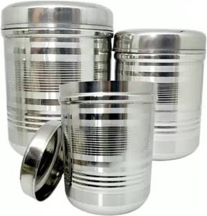 Tactware Steel Tea Coffee & Sugar Container  - 1000 ml, 800 ml, 500 ml