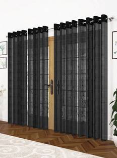 MSD Decor Hub 213 cm (7 ft) Polyester Transparent Door Curtain (Pack Of 4)