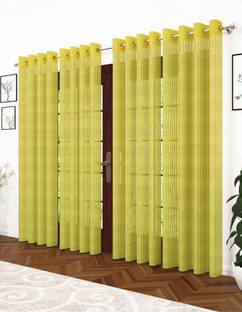 MSD Decor Hub 274 cm (9 ft) Polyester Transparent Long Door Curtain (Pack Of 4)