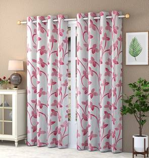 Parda Sansar 213 cm (7 ft) Polyester Room Darkening Door Curtain (Pack Of 2)