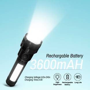 cinefx Rechargeable 3 Mode Torch Light high power Long Range Backup 8 hrs Torch Emergency Light