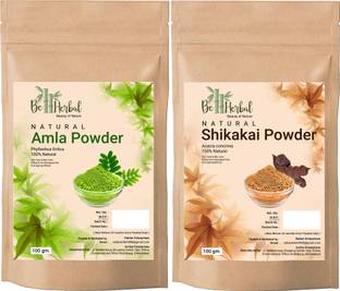 BE HERBAL Amla + Shikakai Powder Combo-Pack For Hair Growth & 100% Natural (100g Each)