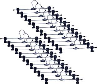 RARE-ZONE Stainless Steel Hangers | Plastic Adjustable Non Slip Clips Steel Dress Pack of 24 Hangers For  Dress