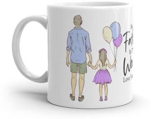 Dezzbee Happy Fathers Day Gift Glossy 330 ml White - Gift For Father Ceramic Coffee Mug