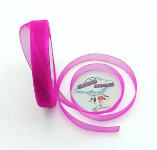 CLOUDED HOBBIES PINK ORGANZA RIBBON Pink Satin Ribbon