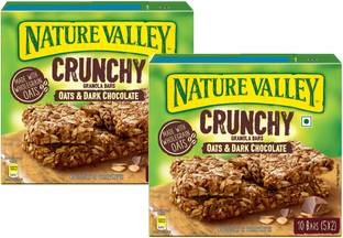 Nature Valley Crunchy Granola Bar, Oats & Dark Chocolate, (Pack of 2- 210 Grams Each) Box