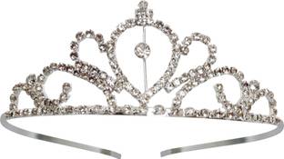 Myra Collection 1PCS Silver Plated Crown Bridal Princess Tiara Hairband for Girl Women STYLE 4 Hair Clip