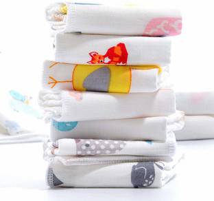 Instalifeglobal White Cotton 2-Layered Baby Handkerchief ["White"] Handkerchief