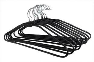 Mom Enterprises Hangers For Clothes Stainless Steel Clothes Hanger (Black) Steel Shirt Pack of 20 Hangers For  Shirt