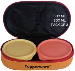 TUPPERWARE Buddy Lunch Set Each 300+300ml+1bag (Pack of 3) 2 Containers Lunch Box