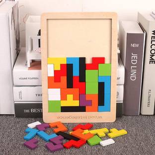 ग्रीन वे Travel Edition Tetris Tangram puzzles for Kids, Wood Intelligence Brain Games