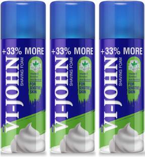 VI-JOHN Shaving Foam For Sensitive Skin (400 gm Each, Pack Of 3)