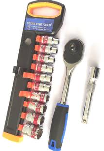 Inditrust 12pc CRV Reversible Socket set ½” Ratchet Size(10,11,12,13,14,16,17,19,21 &24)mm Socket Set