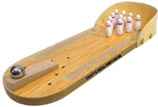 Crafts India Handcrafted Wooden Miniature Bowling Game- 29 cms Bowling