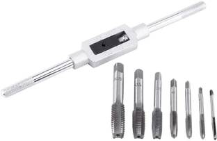 kavyatoolpower Adjustable Tap Wrench Handle Set Tap and Die Set Thread Cutting Tool with Metric Thread Insert Screw Taps Single Sided Speed Wrench