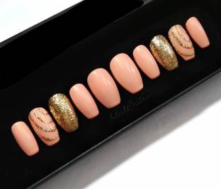 AMOK STORE nail art kit, fake nail tip, fake nail with glue, false nail pink