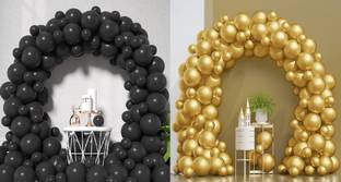 FAB NATION Solid Black&Golden_100 Balloon