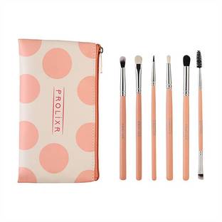 Prolixr Professional Eye Makeup Brush Set - With Pink Pouch- 6 Pieces