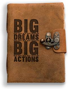 DI-KRAFT Leather Cover Engraved Diary With Metal Lock Daily Use Journal A5 Diary unruled 100 Pages