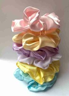 FLAMBE silk rubber band pk of 6 multi-Light color for girls and women Hair Rubber band Rubber Band