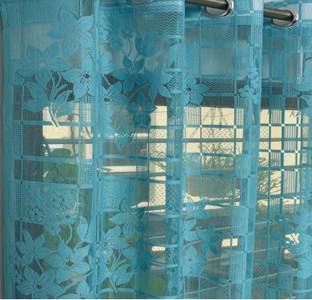 Radees Creations 214 cm (7 ft) Net Transparent Door Curtain (Pack Of 2)
