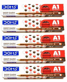 DOMS A1 Deep Dark 10/HB PENCIL {PACK OF 05, BOX} Pencil