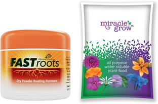 Divine Tree FASTROOTS Dry Powder Rooting Hormone (50 G)& Miracle Grow All purpose Water Soluble fertilizer(150 G) Manure, Fertilizer, Potting Mixture