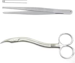 GOLDFINCH Suture cutting scissor dissecting tooth forcep COMBO (Sharp/Sharp Blades) Littauer scissors