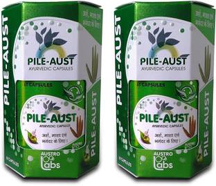 AUSTRO Labs PILE-AUST for Arsh, Masa and Bhagandar Ayurvedic 60 Caps (Pack of 2)