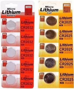 MARQUEONN 100% Authentic CR 2025 & CR2032 3V Cell  ( Pack of 10)  Battery