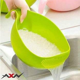 AXN Plastic Multipurpose New Rice, Fruit, Vegetable Washing Bowl With Handle Colander