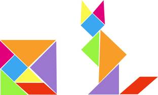 THE LABWORLD Tangram Puzzle set of 28 pieces plastic colorful for Kids Learning